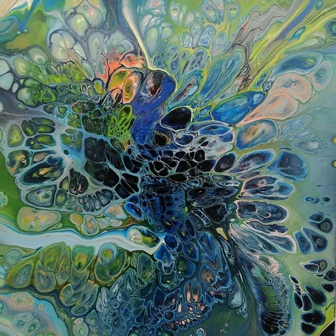 Rainbow Parrot (V207) 80 x 80 cm - 390€