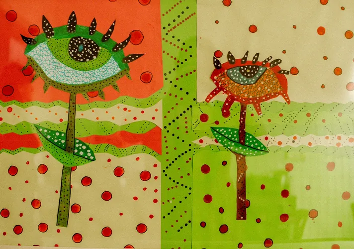 Sonnenblumenaugen in Kusama Art